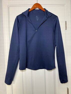 Nike Women's One Therma-Fit 1/2 Zip Mid Layer Top Midnight Navy size large